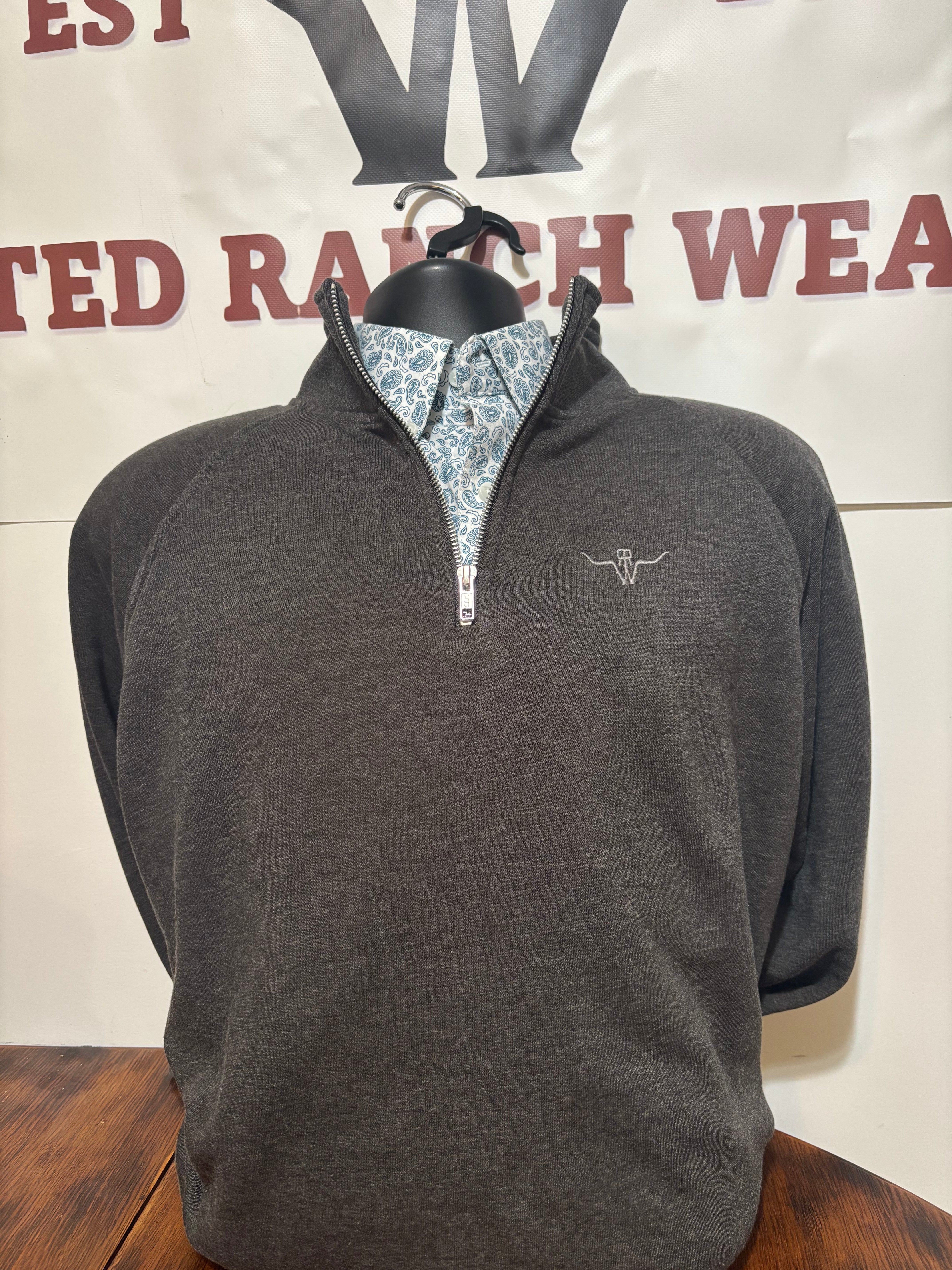 Charcoal men's 1/4 Zip pullover – Rusted Ranch Wear