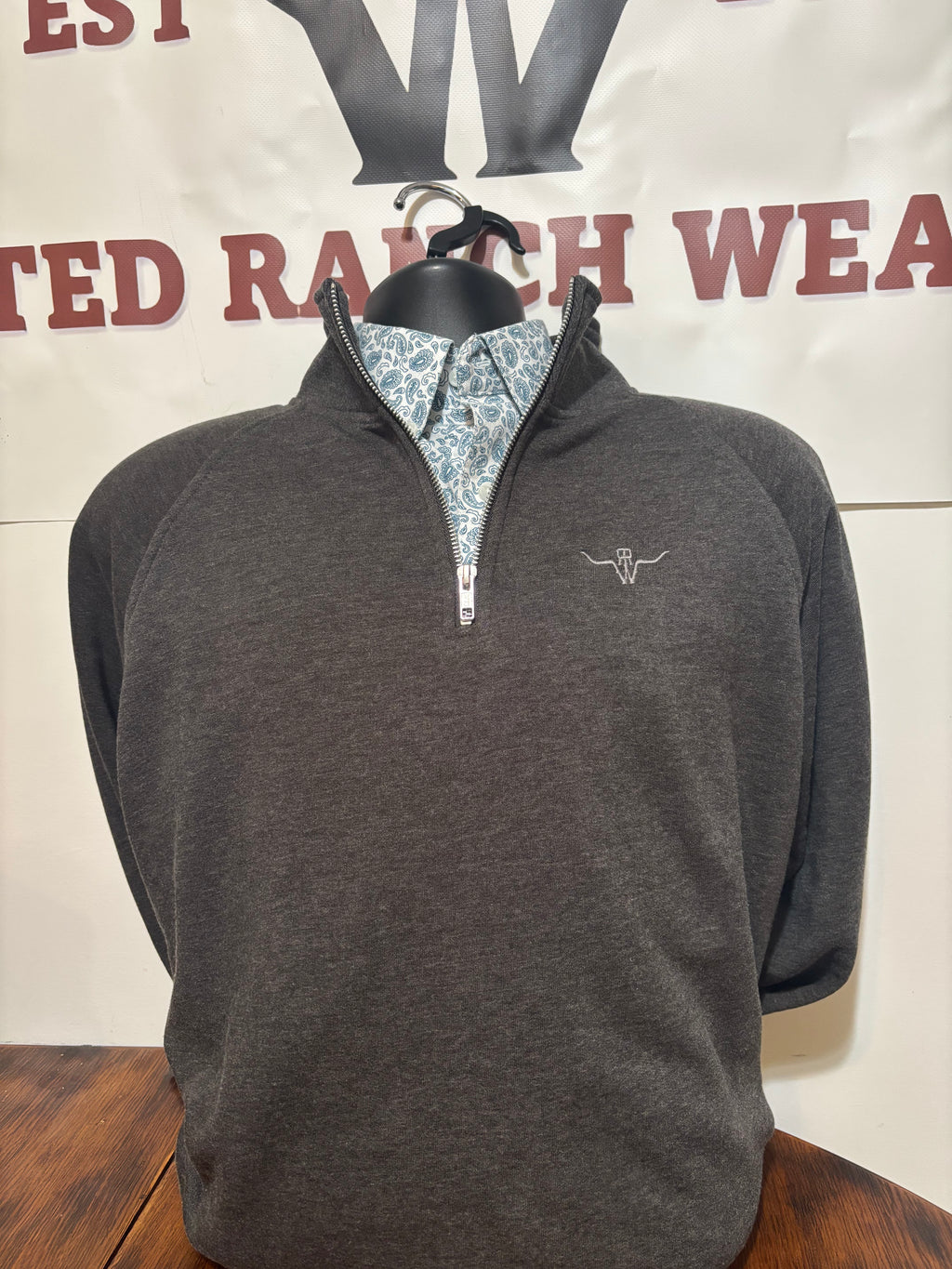 Charcoal men's 1/4 Zip pullover