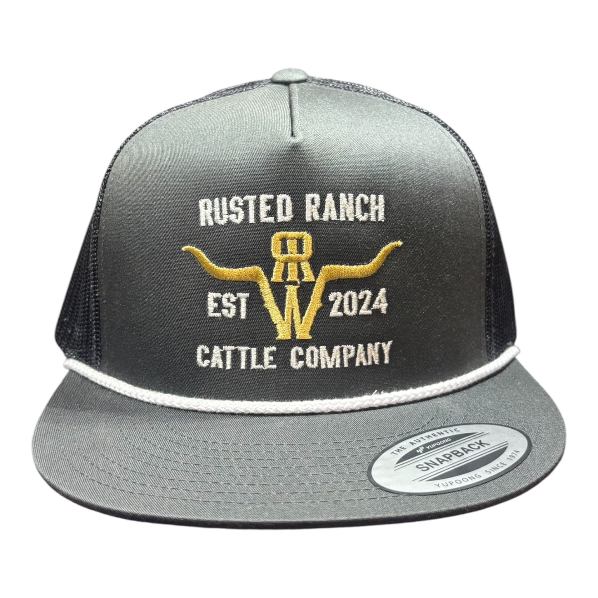 Homestead Cattle Co Flat -Charcoal (Gold/White)