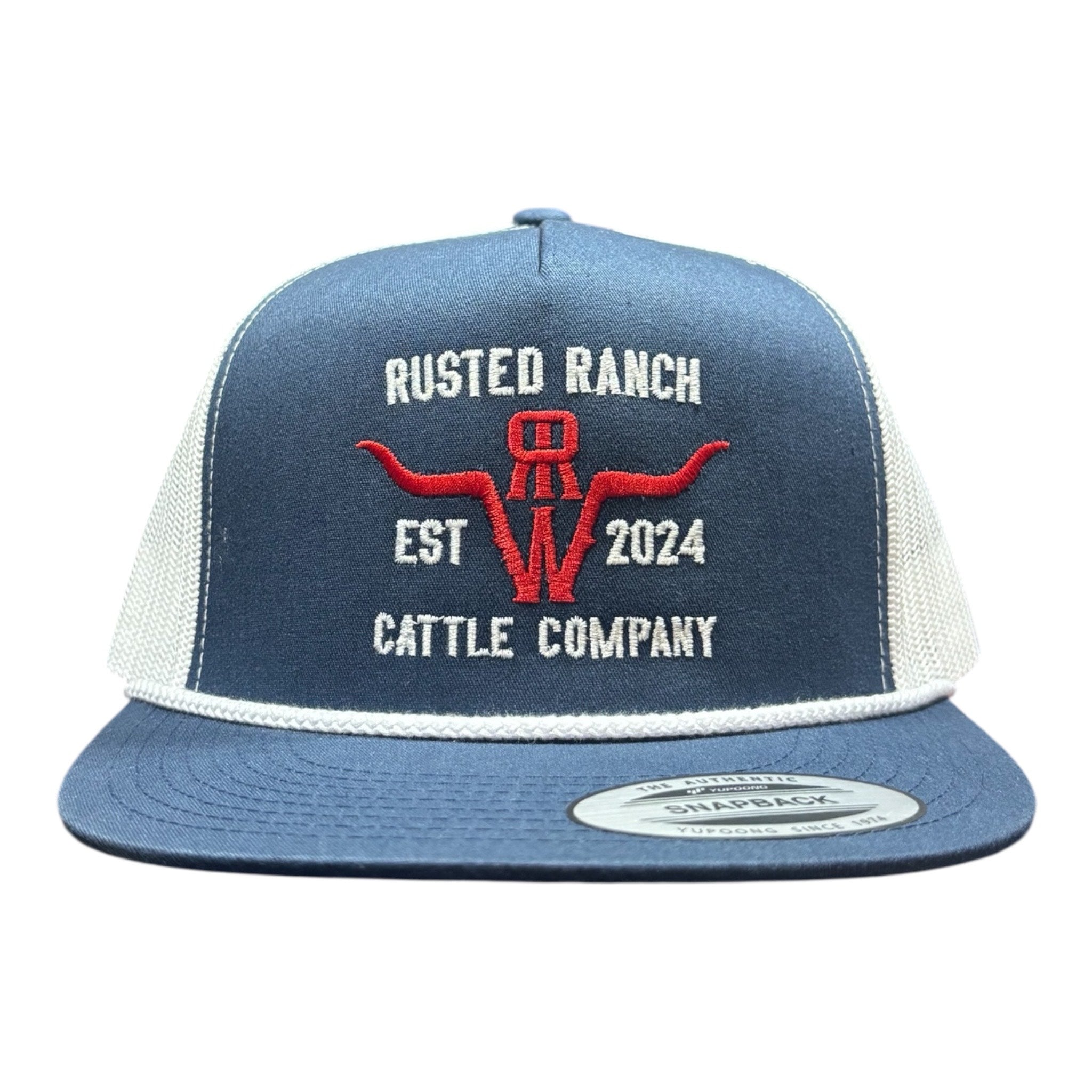 Homestead Cattle Co Flat - Navy/White (Red/White)