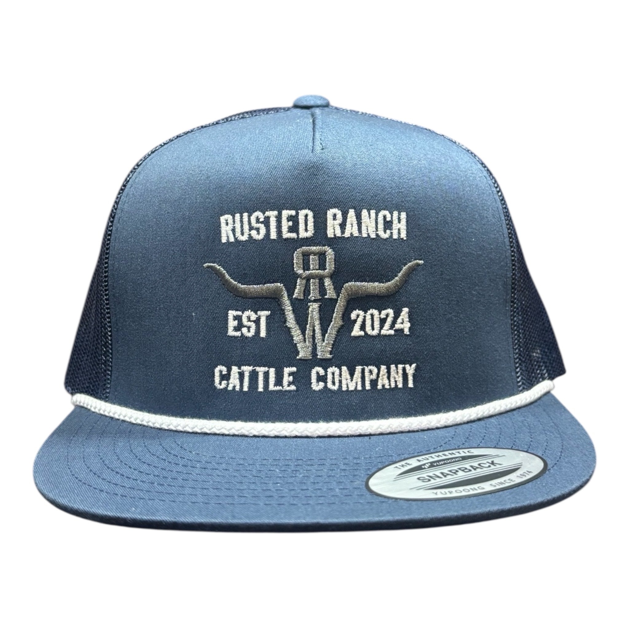 Homestead Cattle Co Flat - Navy (Silver/White)