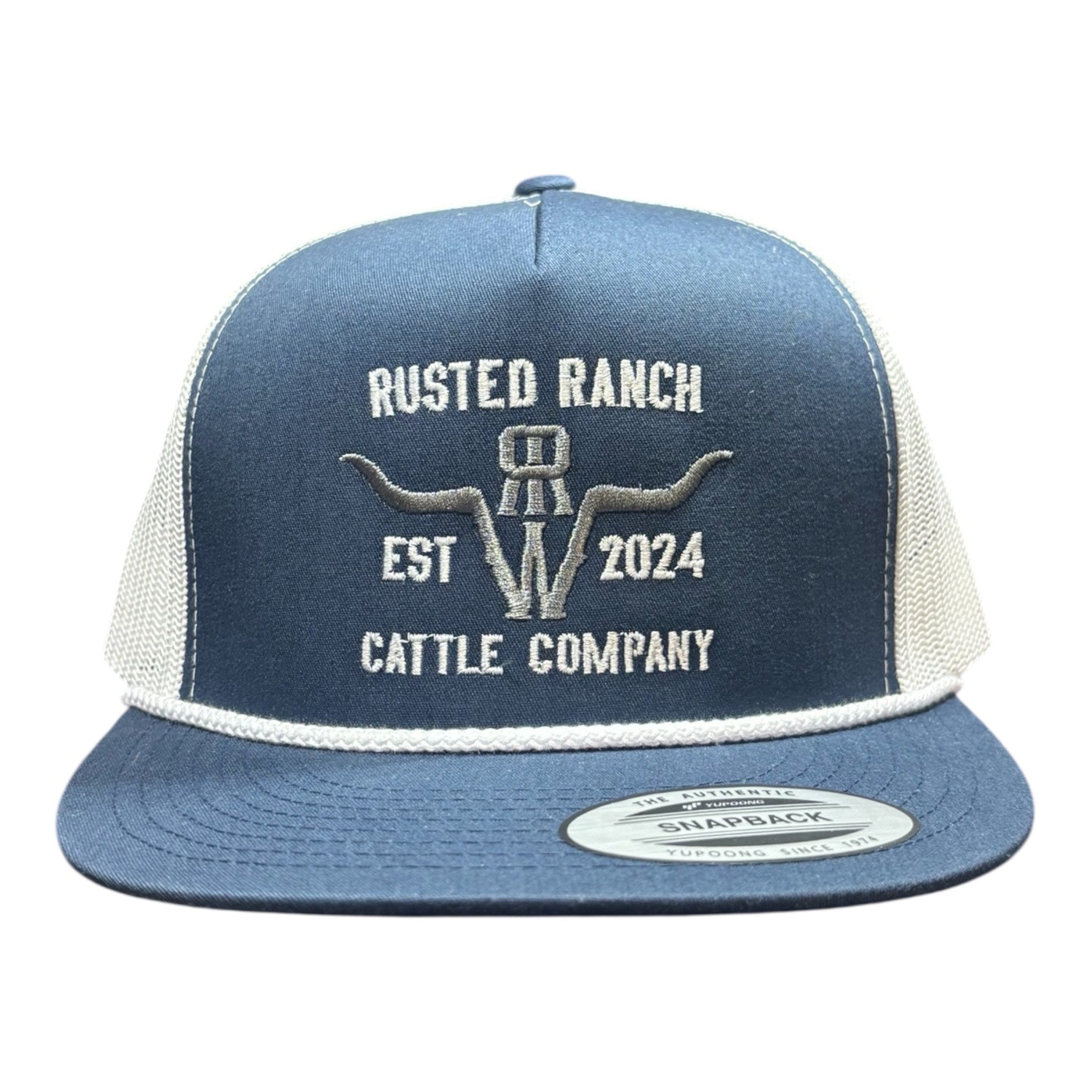 Homestead Cattle Co Flat - Navy/White (Silver/White)